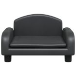 fekete műbőr kutyaágy 50 x 40 x 30 cm