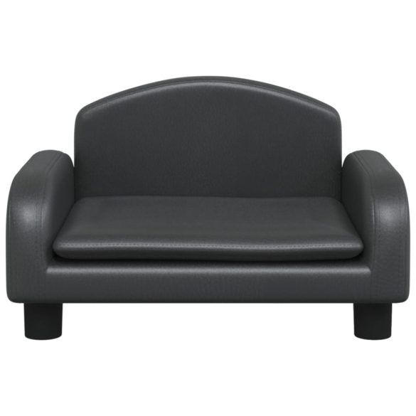 fekete műbőr kutyaágy 50 x 40 x 30 cm