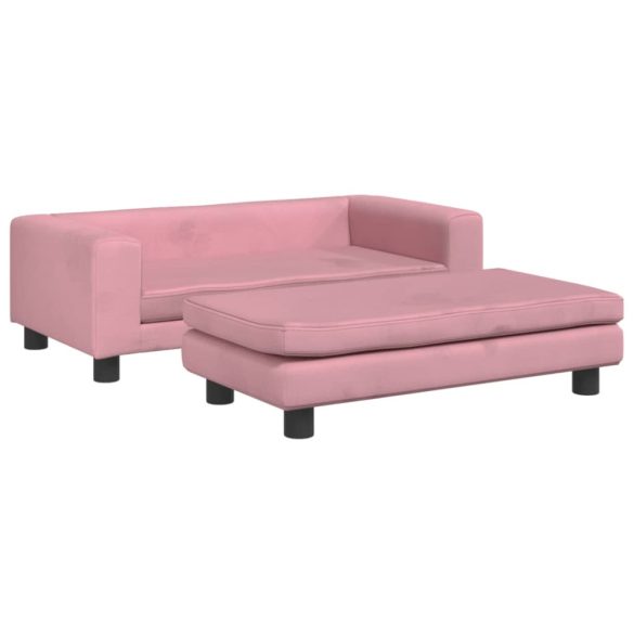 rózsaszín bársony kutyaágy hosszabbítóval 100 x 50 x 30 cm