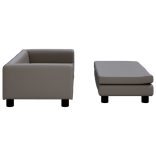 szürke műbőr kutyaágy hosszabbítóval 100 x 50 x 30 cm