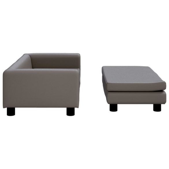 szürke műbőr kutyaágy hosszabbítóval 100 x 50 x 30 cm