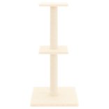 krémszínű macskabútor szizál kaparófákkal 73 cm