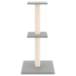 világosszürke macskabútor szizál kaparófákkal 73 cm