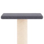 sötétszürke macskabútor szizál kaparófákkal 73 cm