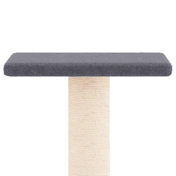 sötétszürke macskabútor szizál kaparófákkal 73 cm