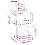 sötétszürke macskabútor szizál kaparófákkal 122 cm