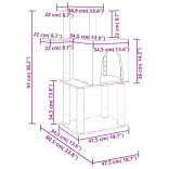 világosszürke macskabútor szizál kaparófákkal 97 cm