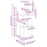 világosszürke macskabútor szizál kaparóoszlopokkal 167 cm