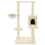 krémszínű macskabútor szizál kaparófákkal 95 cm