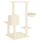 krémszínű macskabútor szizál kaparófákkal 95 cm