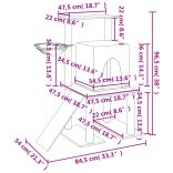 krémszínű macskabútor szizál kaparófákkal 96,5 cm