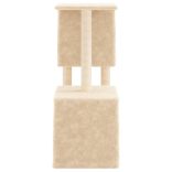 krémszínű macskabútor szizál kaparófákkal 86 cm