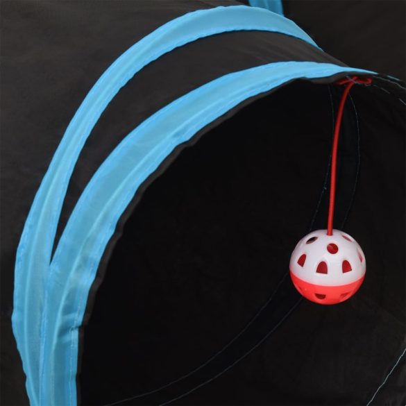 fekete-kék 3-irányú poliészter macskaalagút 90 cm