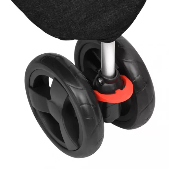 összecsukható fekete oxford szövet kutya babakocsi 80x46x98 cm