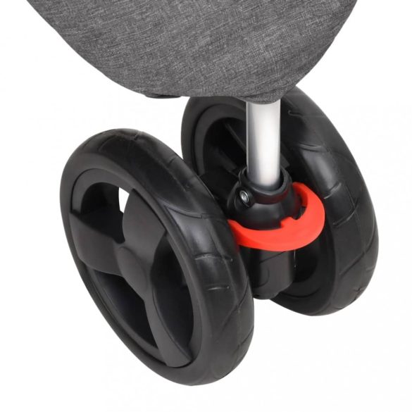 összecsukható szürke oxford szövet kutya babakocsi 80x46x98cm