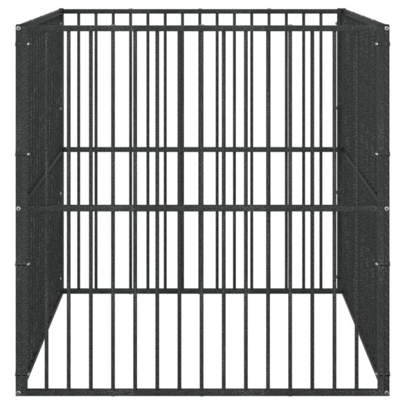 4 paneles fekete porszórt acél kutyajáróka