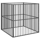 4 paneles fekete porszórt acél kutyajáróka