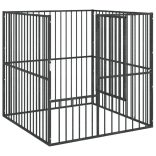 4 paneles fekete porszórt acél kutyajáróka