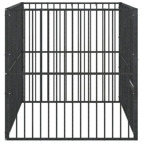 4 paneles fekete porszórt acél kutyajáróka