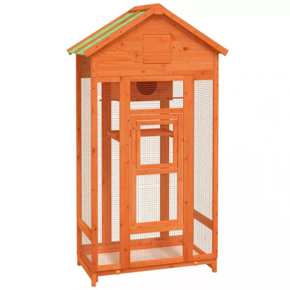 barna tömör fenyőfa madárház 91,5 x 53 x 170 cm