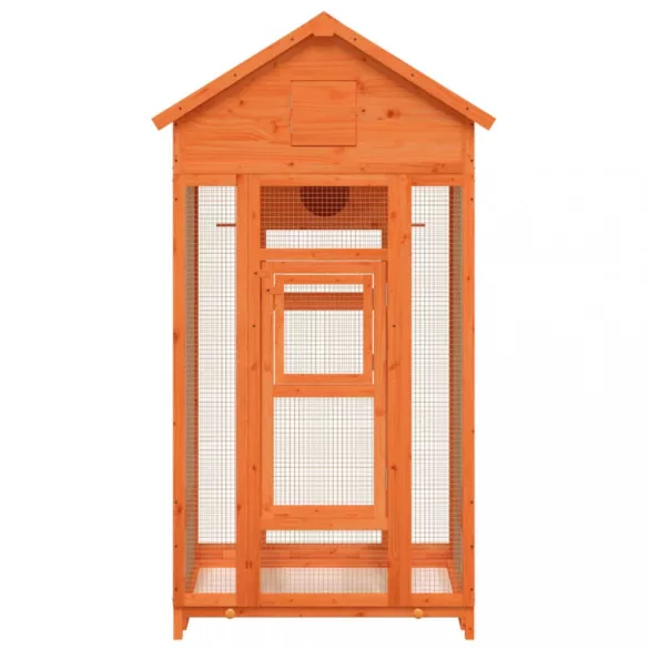 barna tömör fenyőfa madárház 91,5 x 53 x 170 cm