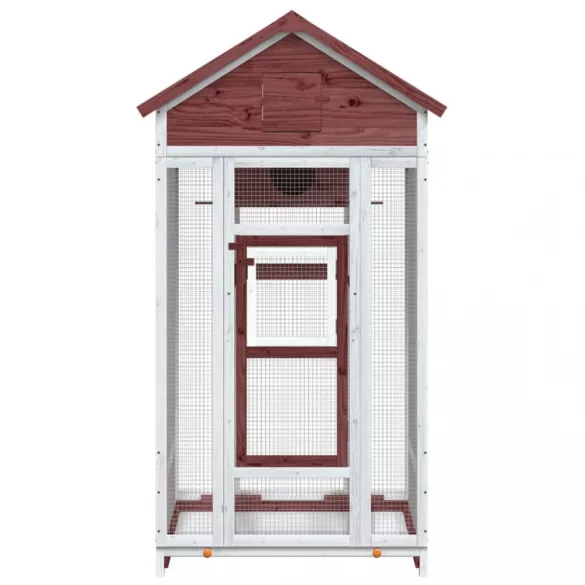 kávészínű tömör fenyőfa madárház 91,5 x 53 x 170 cm