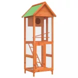 barna tömör fenyőfa madárház 60 x 58,5 x 160 cm