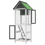 szürke tömör fenyőfa madárház 60 x 58,5 x 160 cm