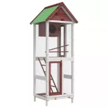 kávészínű tömör fenyőfa madárház 60 x 58,5 x 160 cm