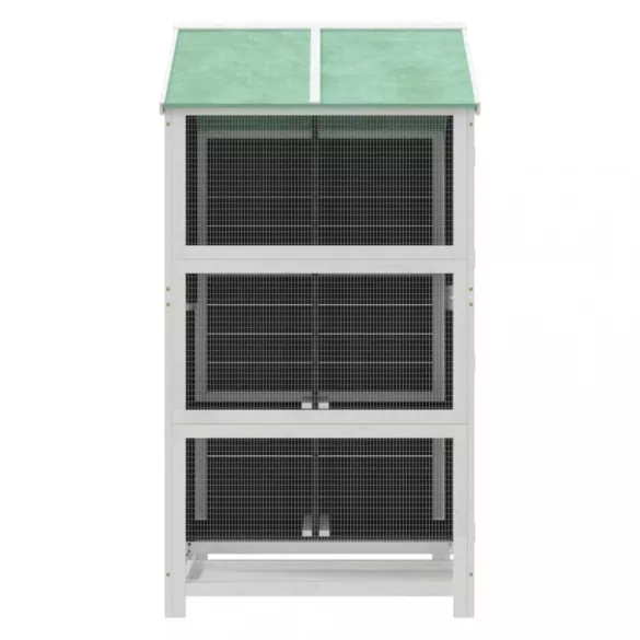 szürke tömör fenyőfa madárház 97 x 81 x 152 cm