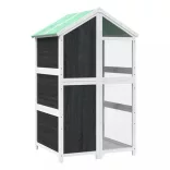 szürke tömör fenyőfa madárház 97 x 81 x 152 cm