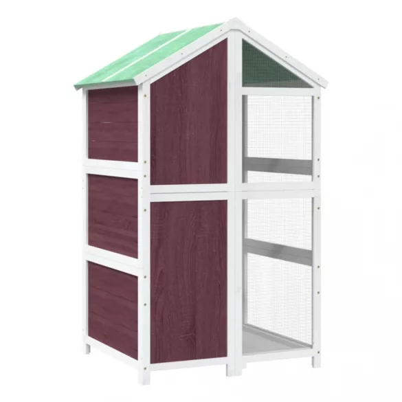 kávészínű tömör fenyőfa madárház 97 x 81 x 152 cm