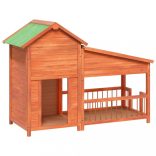 mézbarna tömör fenyőfa kutyakennel 143x60,5x109 cm