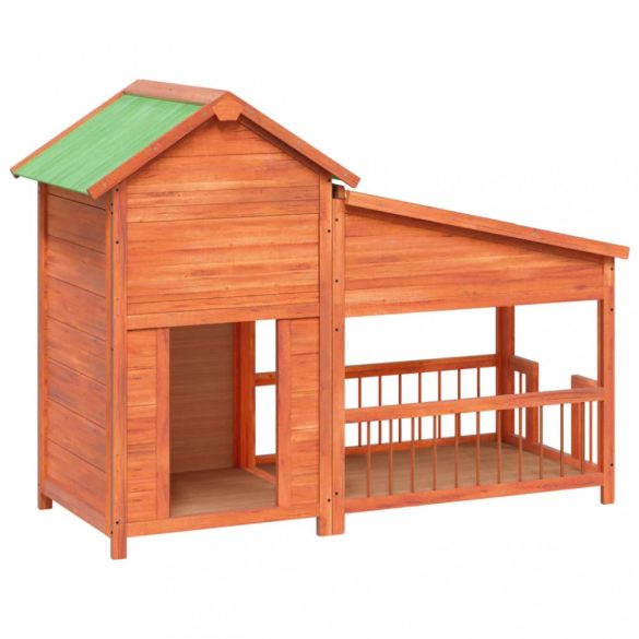 mézbarna tömör fenyőfa kutyakennel 143x60,5x109 cm