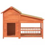mézbarna tömör fenyőfa kutyakennel 143x60,5x109 cm