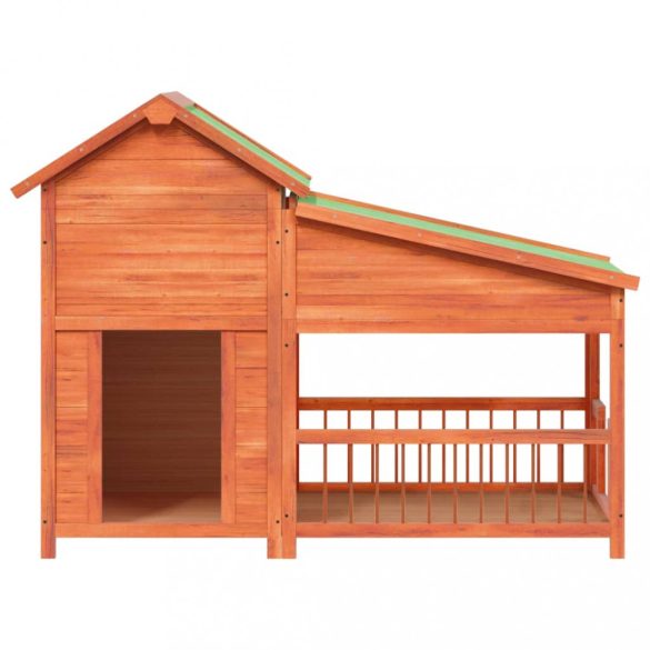 mézbarna tömör fenyőfa kutyakennel 143x60,5x109 cm