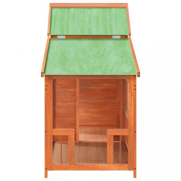 mézbarna tömör fenyőfa kutyakennel 143x60,5x109 cm