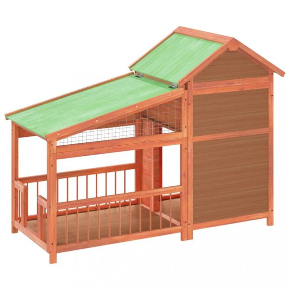 mézbarna tömör fenyőfa kutyakennel 143x60,5x109 cm