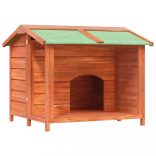 barna tömör fenyőfa kutyakennel 96x87x80,5 cm