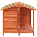 barna tömör fenyőfa kutyakennel 96x87x80,5 cm