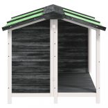 szürke tömör fenyőfa kutyakennel 96x87x80,5 cm