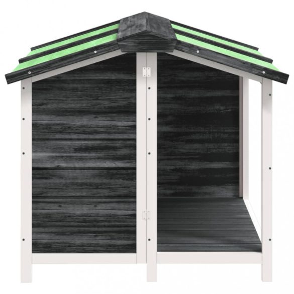 szürke tömör fenyőfa kutyakennel 96x87x80,5 cm