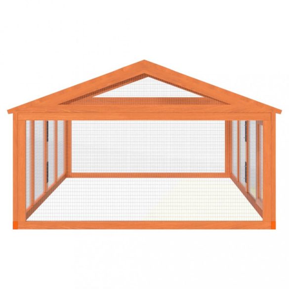 barna tömör fenyőfa futtatóketrec 200 x 112,5 x 74 cm