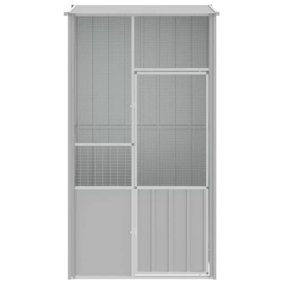 szürke horganyzott acél madárketrec 115x78x200 cm