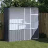 antracitszürke horganyzott acél madárketrec 215x78x200 cm