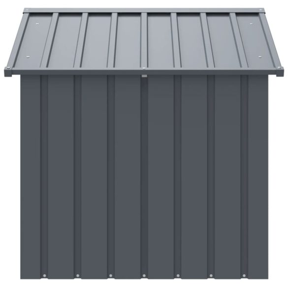 fekete horganyzott acél kutyakennel tetővel 117x103x102 cm