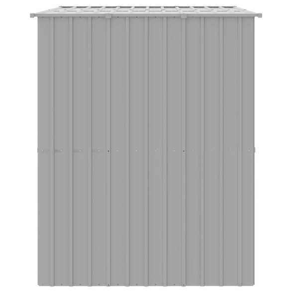 világosszürke horganyzott acél tetős kutyakennel 214x153x181 cm