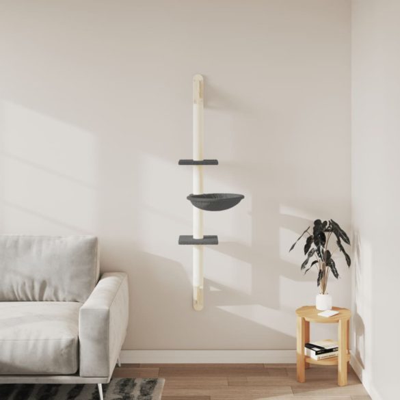 sötétszürke falra szerelhető kaparófa 142,5 cm