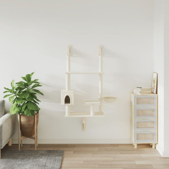 krémszínű falra szerelhető kaparófa 153 cm