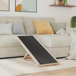 szürke tömör fenyőfa kutyarámpa 100 x 40 cm